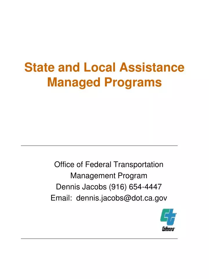 state and local assistance managed programs