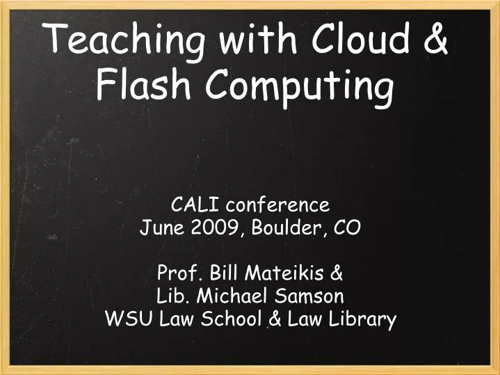 teaching with cloud flash computing