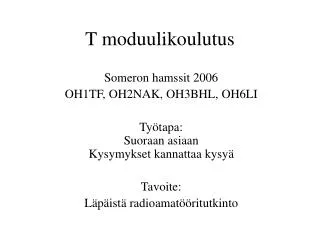 t moduulikoulutus