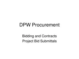 DPW Procurement