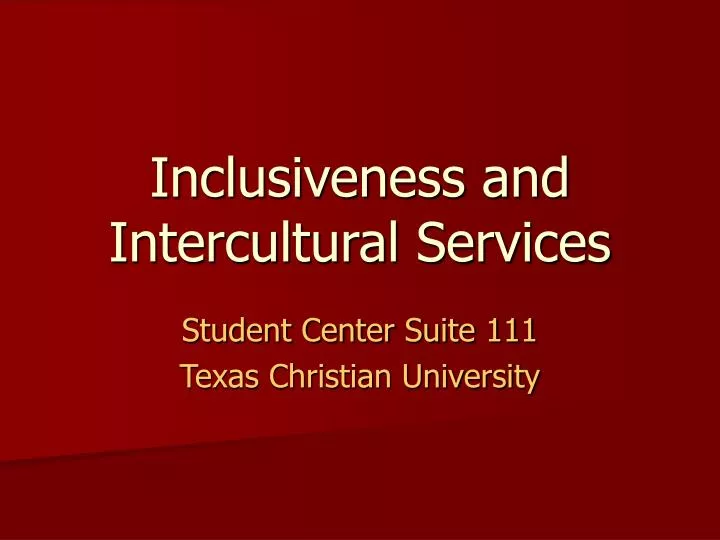 inclusiveness and intercultural services