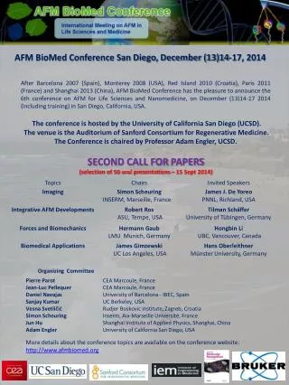 AFM BioMed Conference San Diego, December (13)14-17, 2014