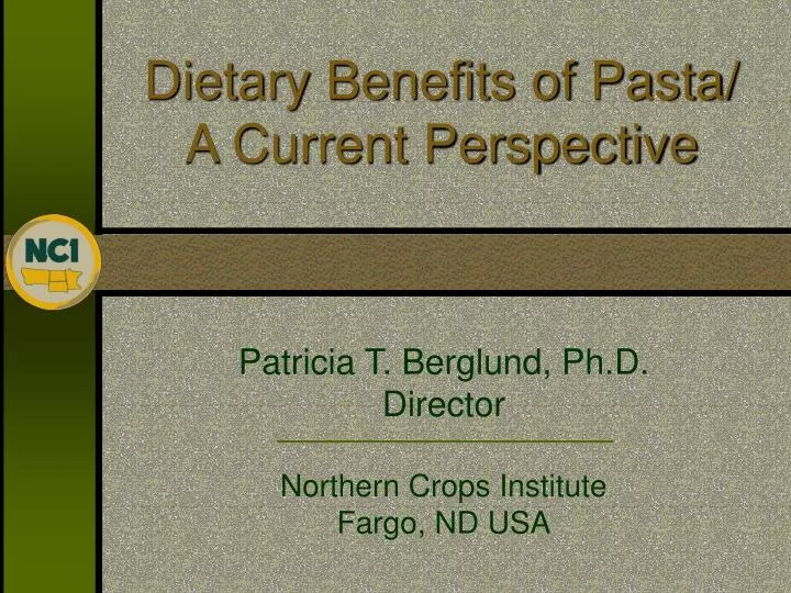 dietary benefits of pasta a current perspective