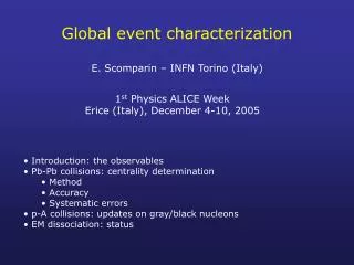 Global event characterization