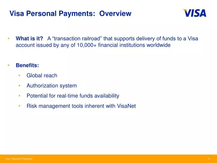 visa personal payments overview