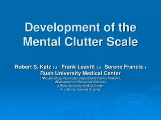 Development of the Mental Clutter Scale