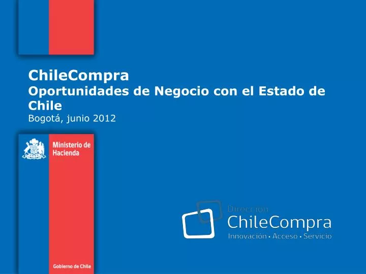chilecompra oportunidades de negocio con el estado de chile bogot junio 2012
