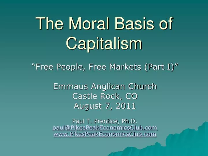 the moral basis of capitalism