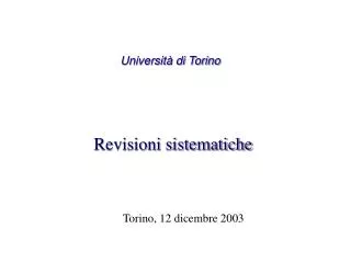 universit di torino revisioni sistematiche