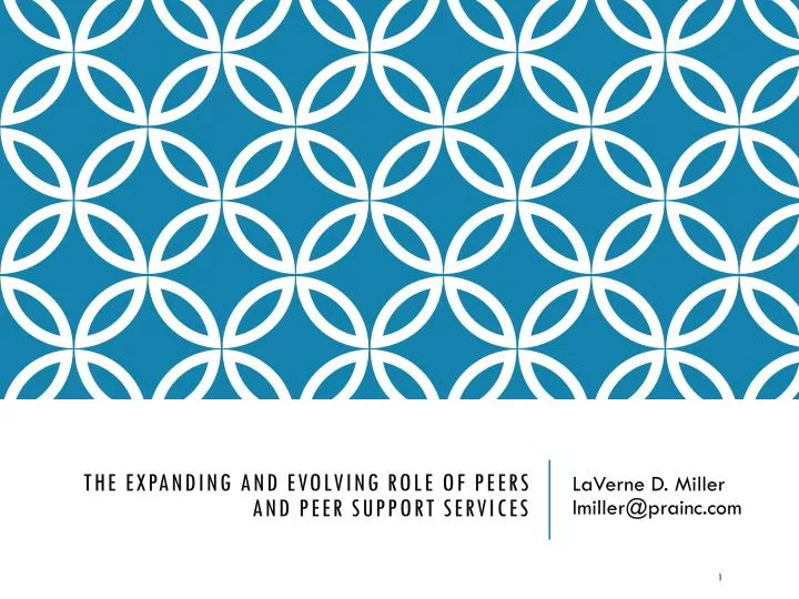 the expanding and evolving role of peers and peer support services
