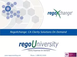 RegoXchange: CA Clarity Solutions On Demand