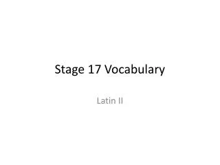 Stage 17 Vocabulary