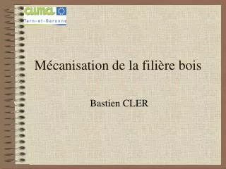 m canisation de la fili re bois
