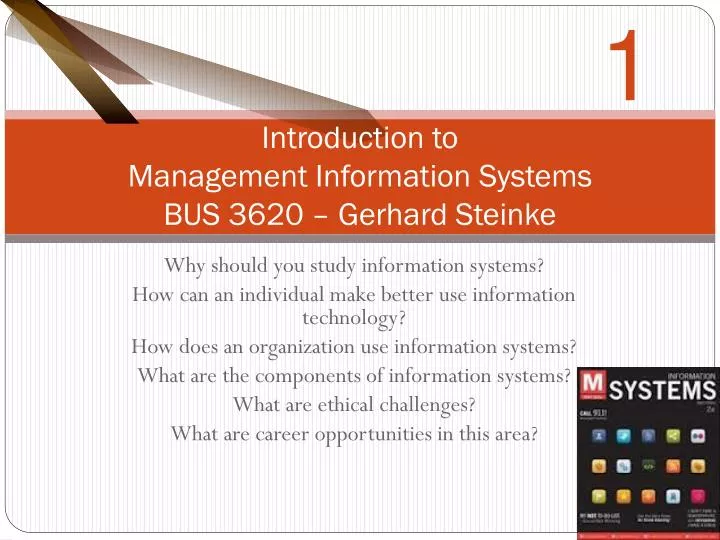 introduction to management information systems bus 3620 gerhard steinke