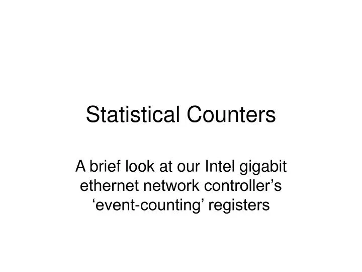 statistical counters