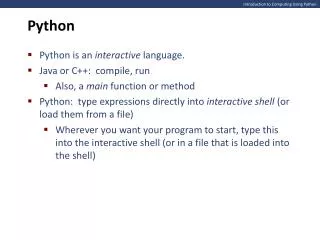 Introduction to Computing Using Python