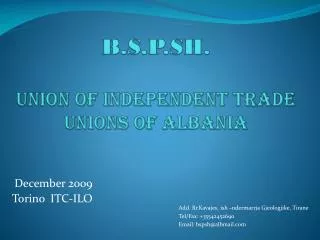 B.S.P.SH. Union of Independent Trade Unions of Albania