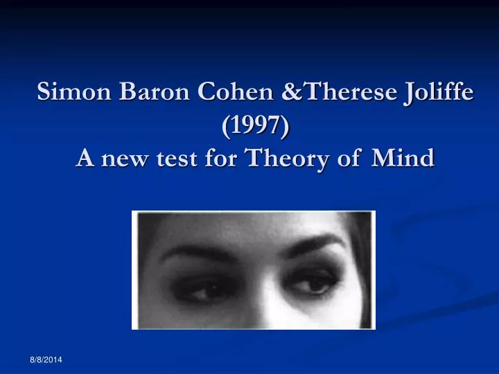 simon baron cohen therese joliffe 1997 a new test for theory of mind