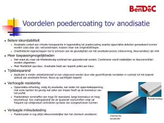 Voordelen poedercoating tov anodisatie