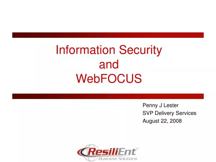 information security and webfocus