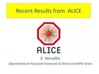 Recent Results from ALICE
