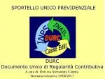 SPORTELLO UNICO PREVIDENZIALE - slide 1