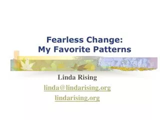 Fearless Change: My Favorite Patterns