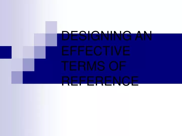 designing an effective terms of reference
