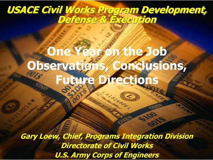 usace civil works program development defense execution