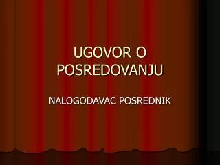 ugovor o posredovanju