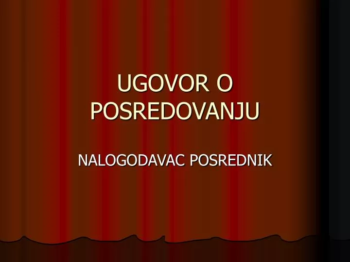 ugovor o posredovanju