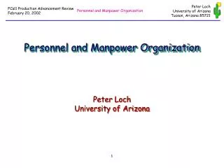 Personnel and Manpower Organization