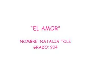 el amor