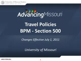 Travel Policies BPM - Section 500