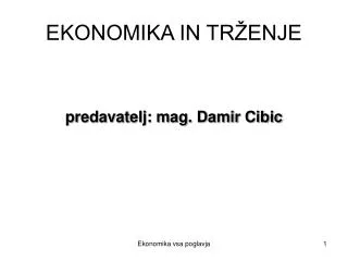 ekonomika in tr enje