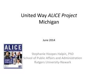 United Way ALICE Project Michigan June 2014