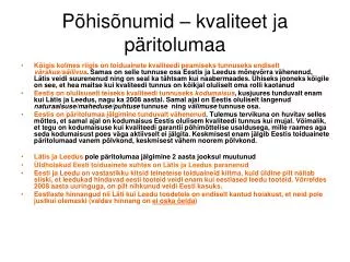 p his numid kvaliteet ja p ritolumaa