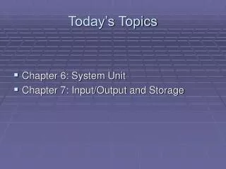 today s topics