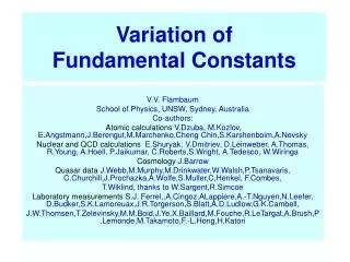 Variation of Fundamental Constants