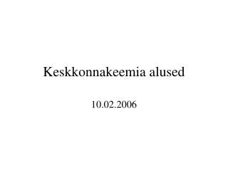 keskkonnakeemia alused