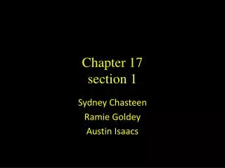 Chapter 17 section 1
