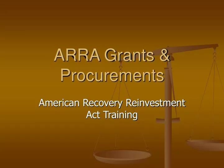 arra grants procurements