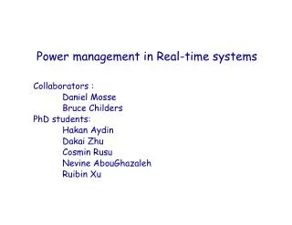 Power management in Real-time systems