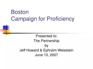 Boston Campaign for Proficiency