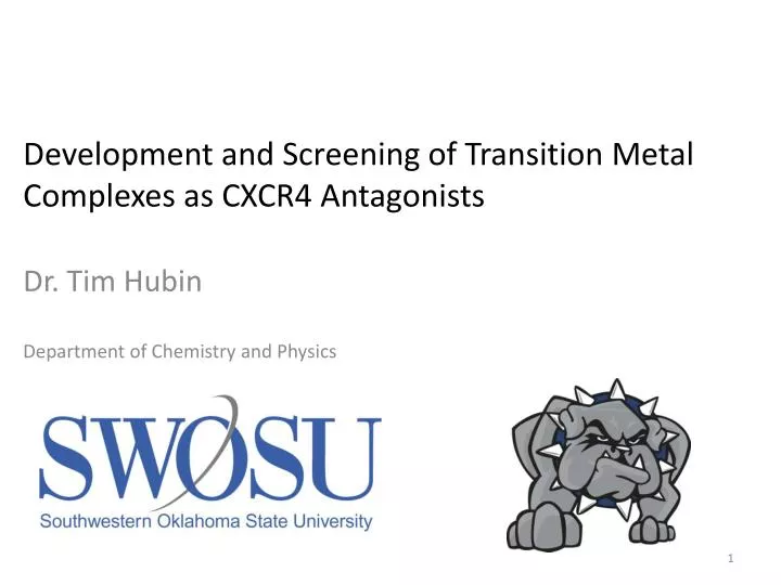 development and screening of transition metal complexes as cxcr4 antagonists