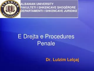 e drejta e procedures penale