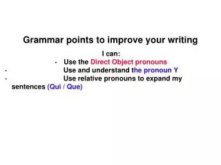 Grammar points to improve your writing