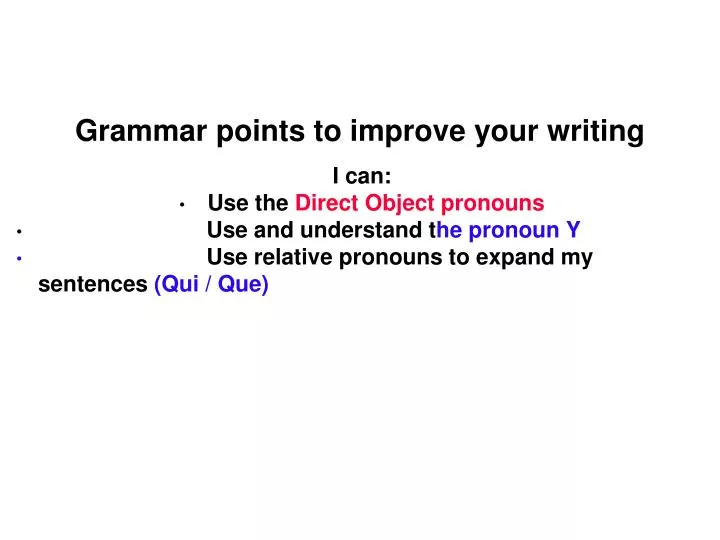 grammar points to improve your writing