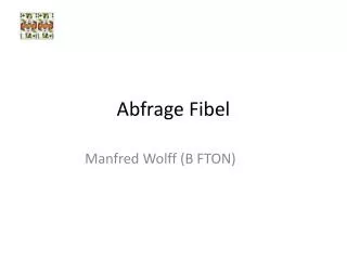 abfrage fibel