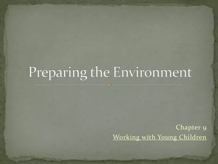 preparing the environment
